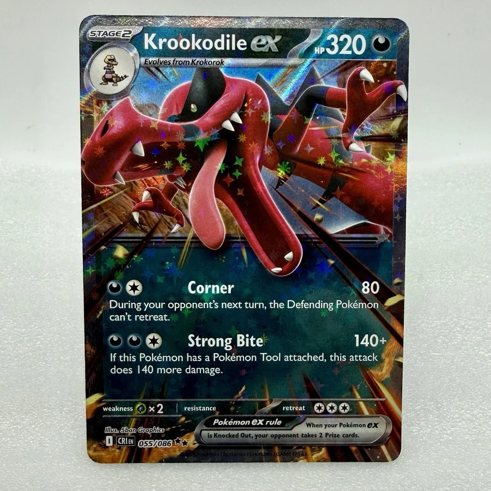 Pokémon TCG Krookodile ex 055/086 Me04: Chaos Rising Holo Mint Unplayed